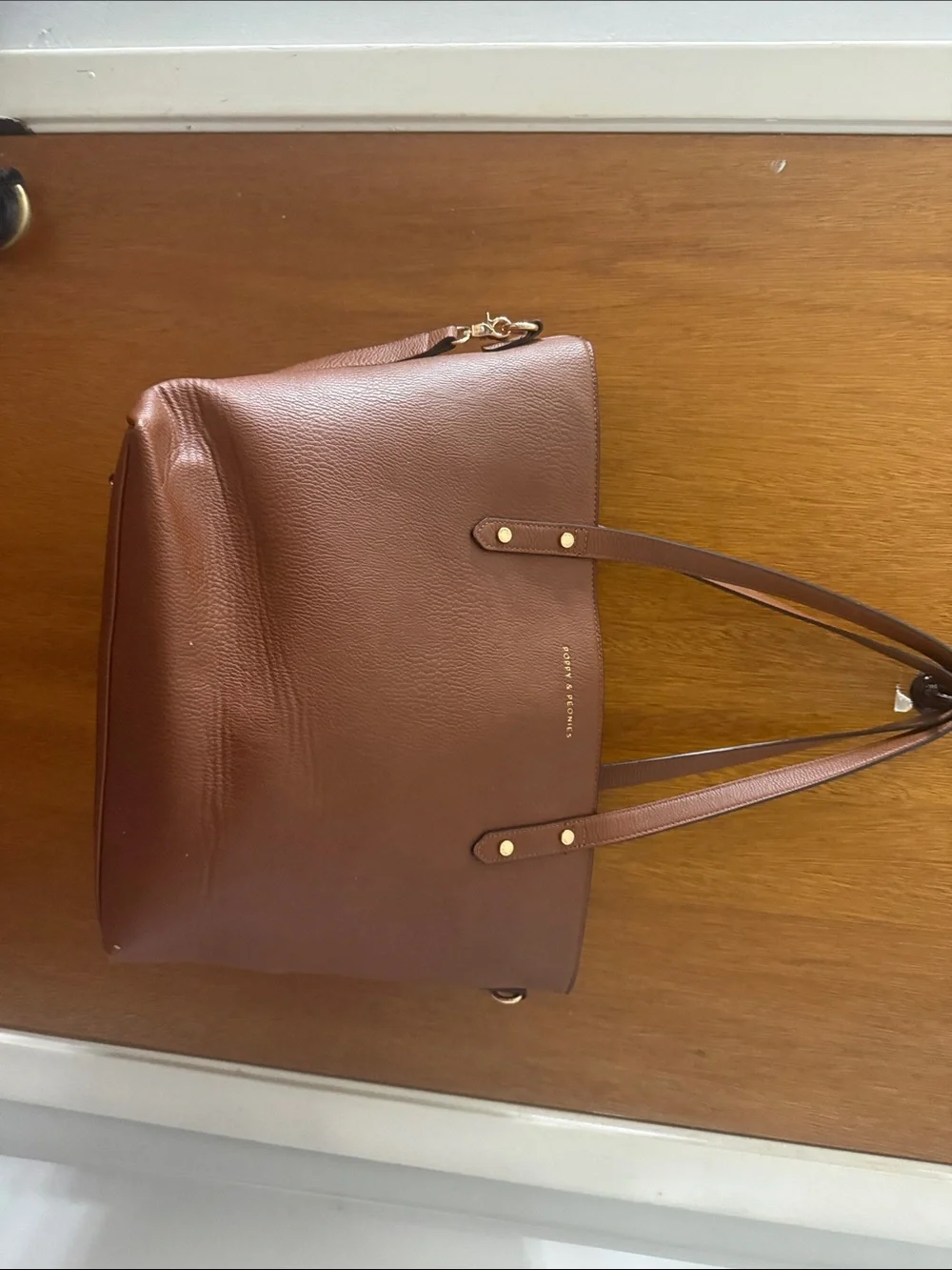 Poppy & Peonies pebbled leather